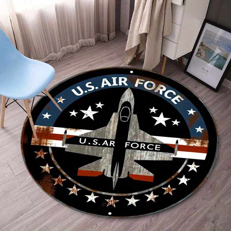 Jet Home Bathroom Mats - U.S. Air Force RoundRugMilitary Jet Fighter