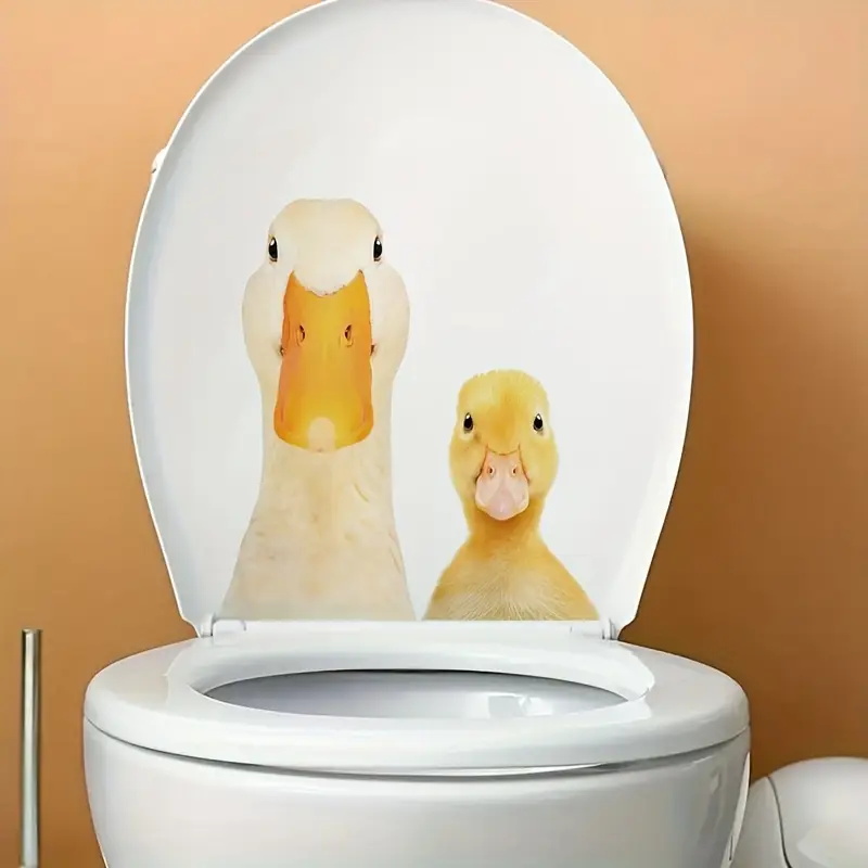 Home Bathroom Floor Tiles - Funny Ducks Wall Stickers, Toilet Stickers,