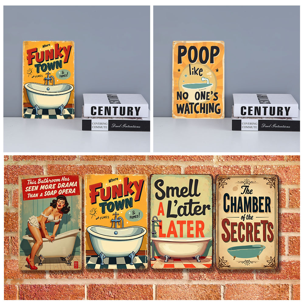 Funny Bathroom Rules Vintage M - Home Decor Bathroom Ideas 评论和价格