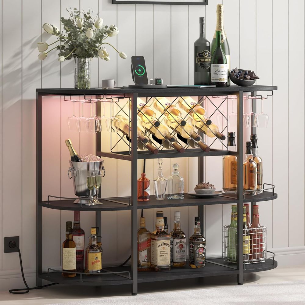 Black 3-Tier Coffee Table with - Home Kitchen & Bathroom 评论和价格