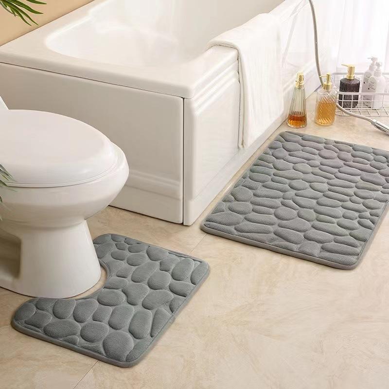 1/2 Piece Grey Bathroom Rug Se - Home Toilet Bathroom Design 评论和价格