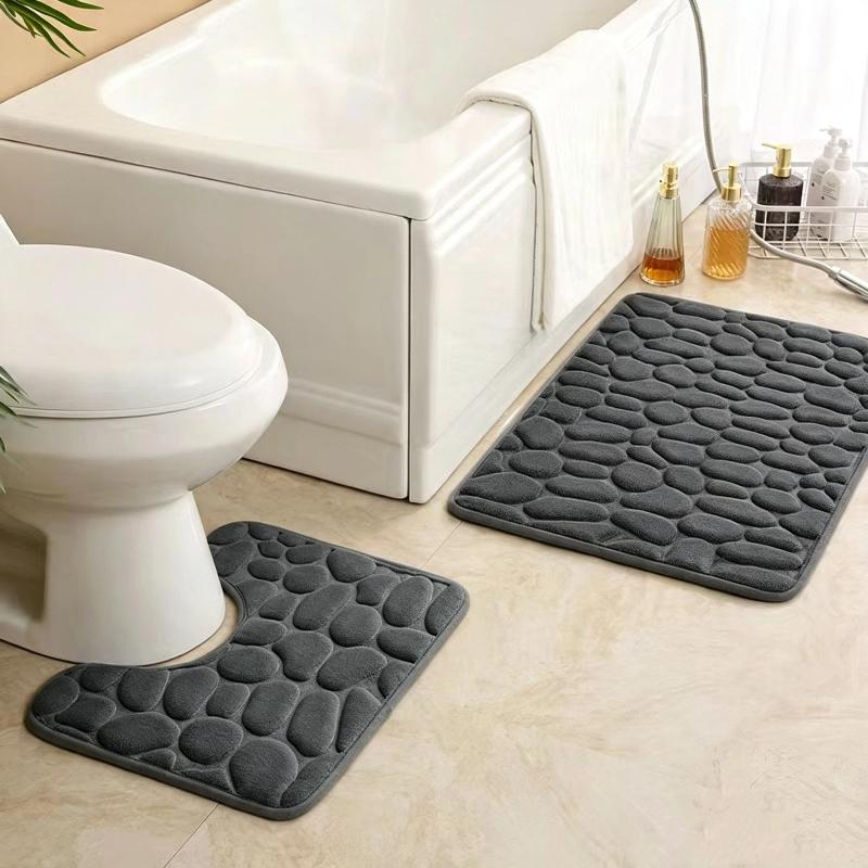 1/2 Piece Grey Bathroom Rug Se - Home Toilet Bathroom Design 评论和价格
