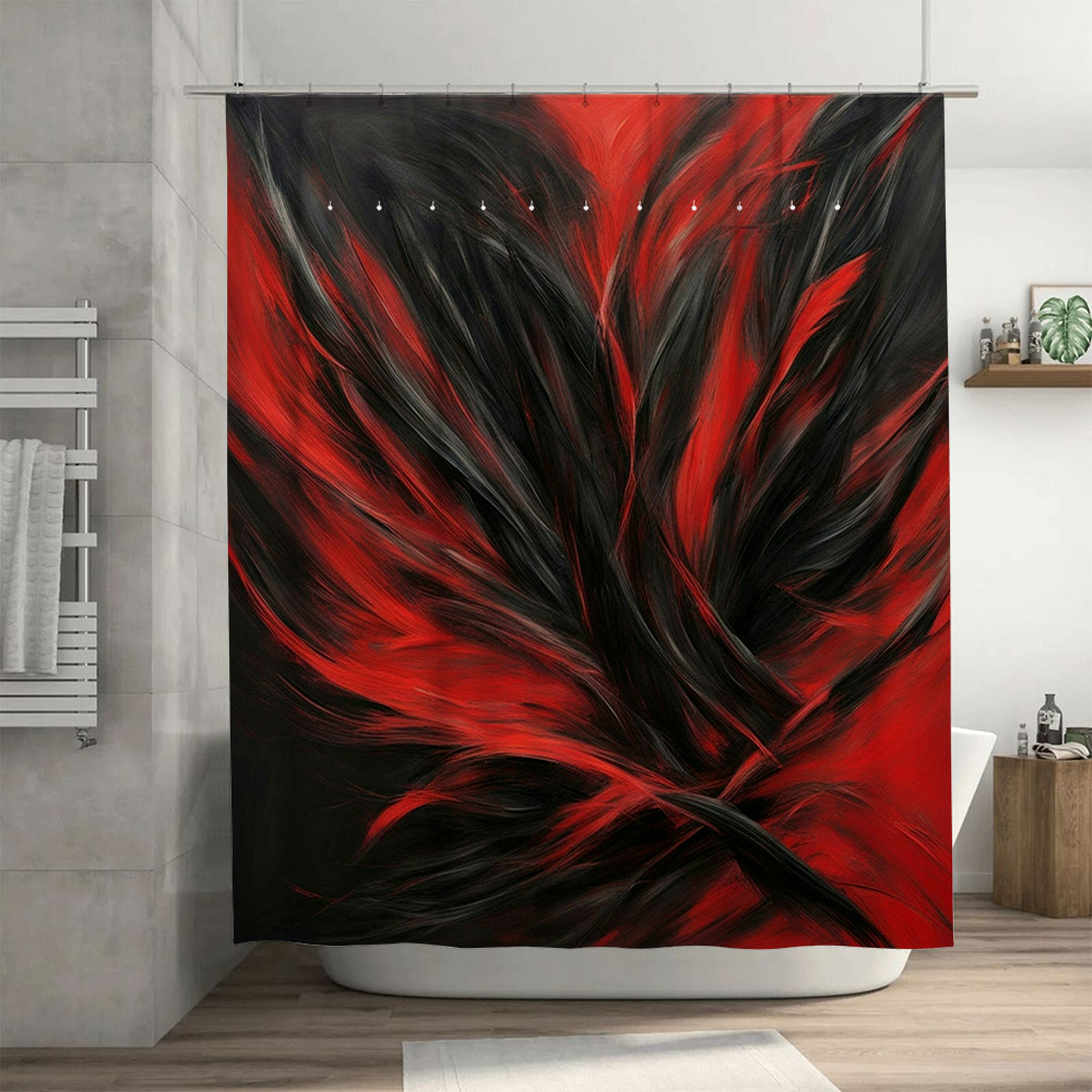 Red and Black Abstract Print S - Home Decor Bathroom Ideas 评论和价格