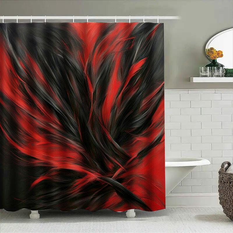 Red and Black Abstract Print S - Home Decor Bathroom Ideas 评论和价格