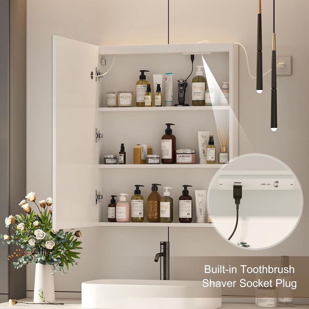 24x30 Medicine Cabinet with Li - Home Outlet Bathroom Mirrors 评论和价格