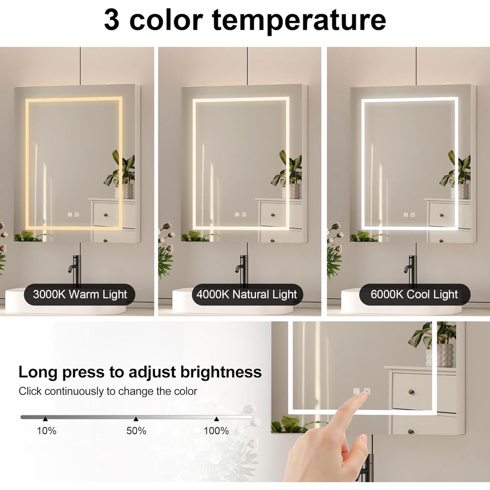 24x30 Medicine Cabinet with Li - Home Outlet Bathroom Mirrors 评论和价格