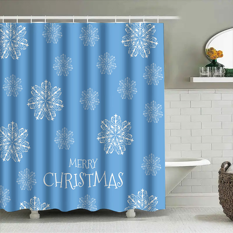 Christmas Shower Curtain Snowf - Home Decor Bathroom Ideas 评论和价格