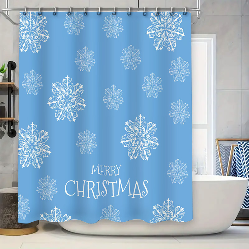 Christmas Shower Curtain Snowf - Home Decor Bathroom Ideas 评论和价格