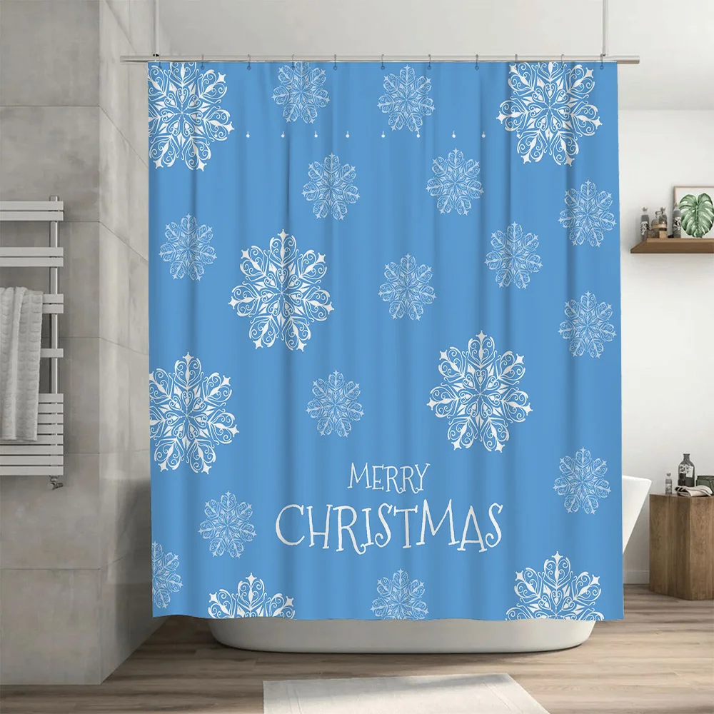 Christmas Shower Curtain Snowf - Home Decor Bathroom Ideas 评论和价格