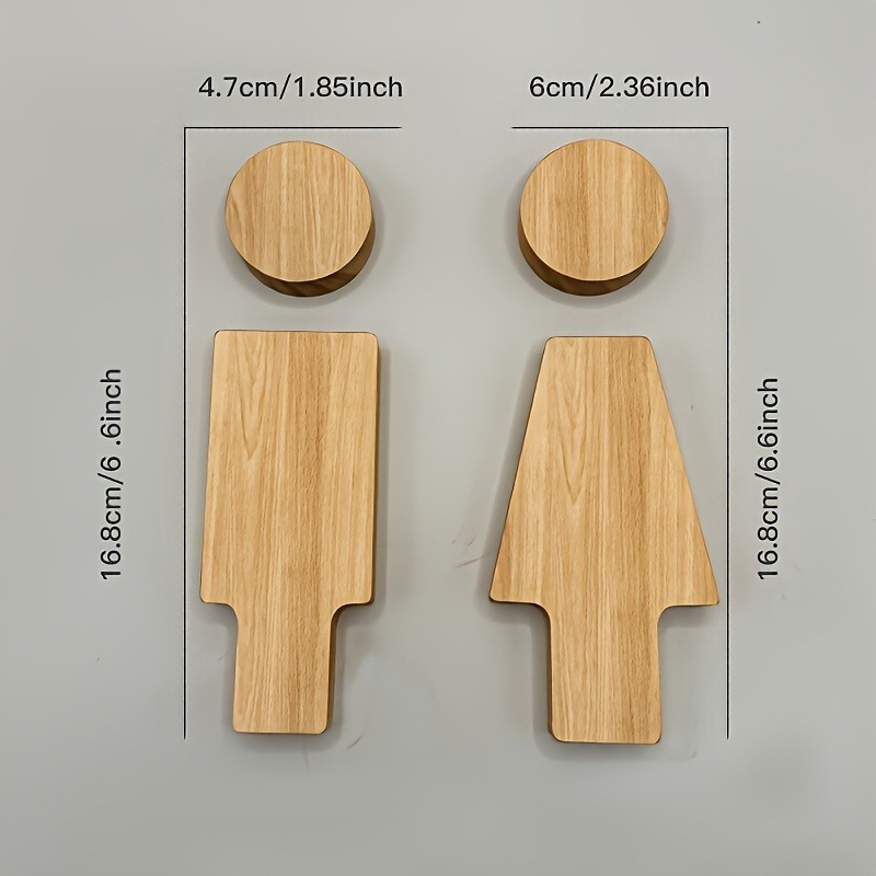 2PCS Wooden Bathroom Sign for  - Home Office Bathroom 评论和价格