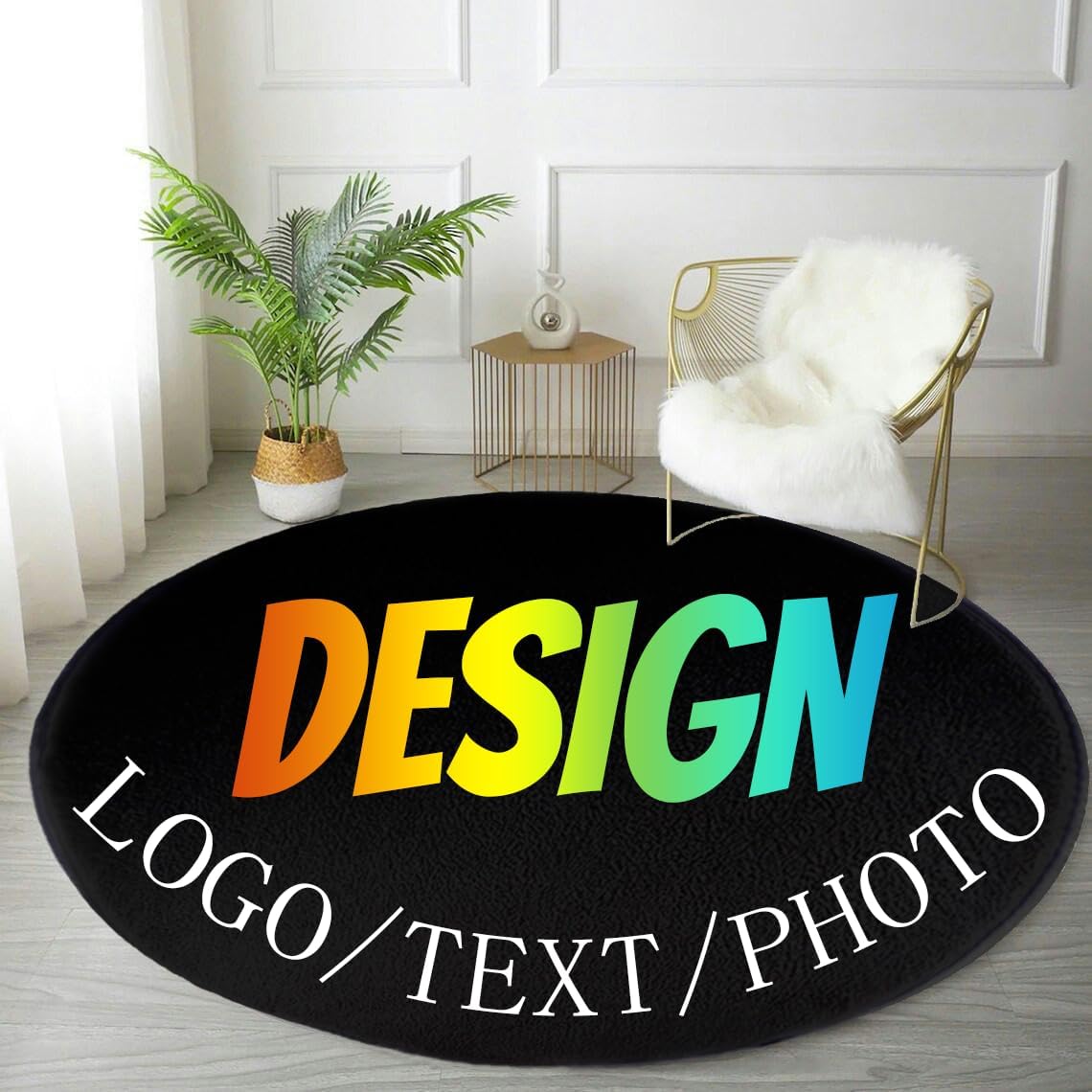 Custom Round Rug Personalized  - Home Bathroom Images 评论和价格