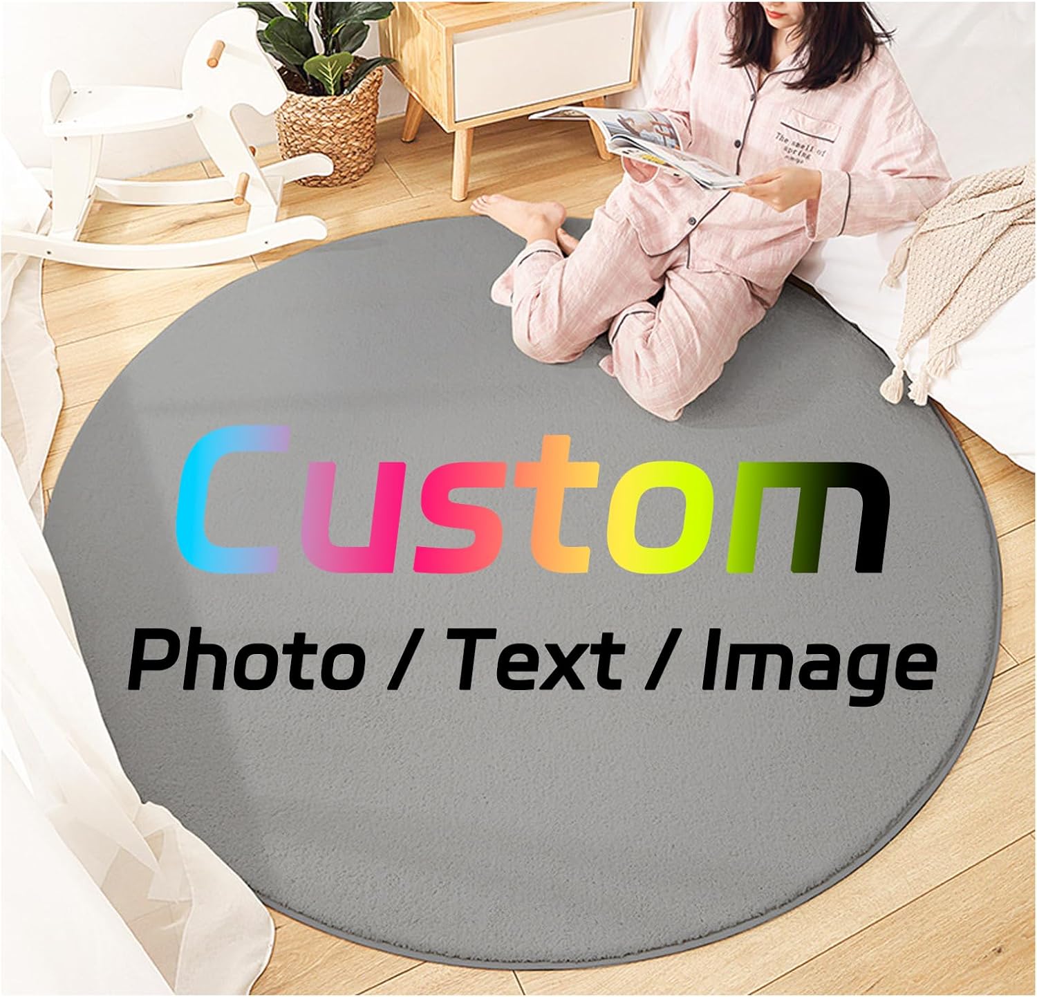 Custom Round Rug Personalized  - Home Bathroom Images 评论和价格