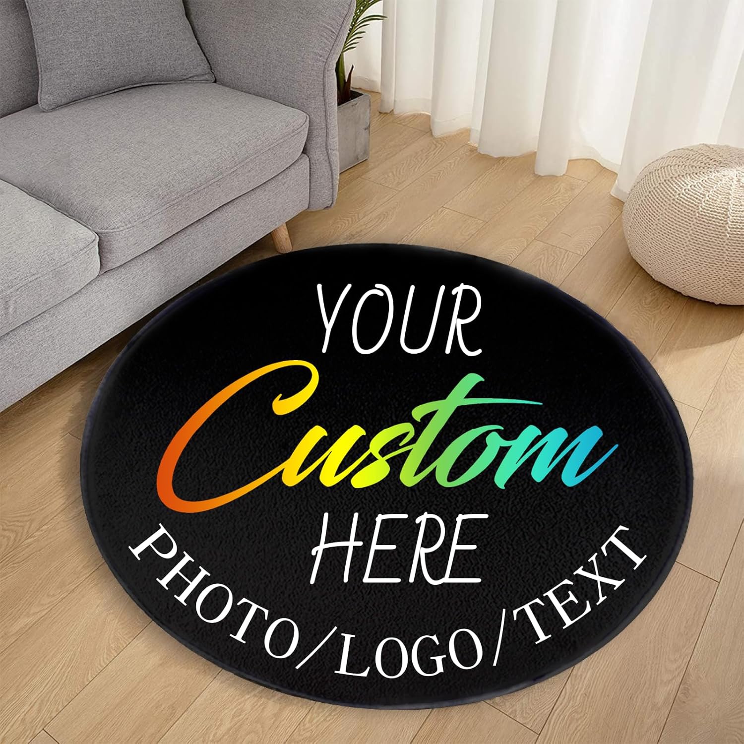Custom Round Rug Personalized  - Home Bathroom Images 评论和价格
