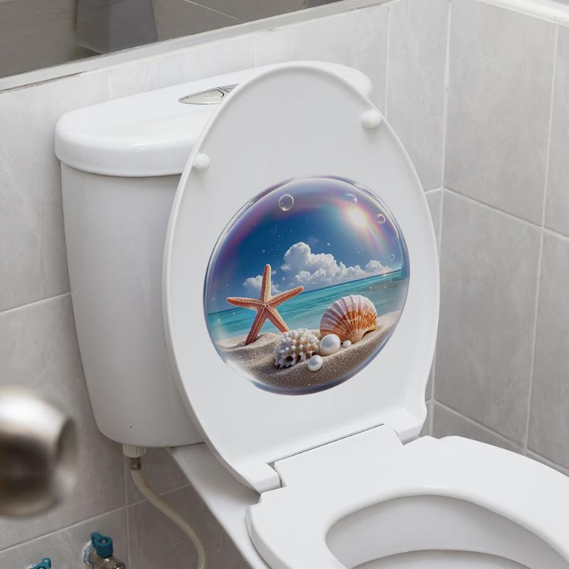 【HG】Ocean Themed Toilet Sticke - Home Toilet Bathroom Design 评论和价格