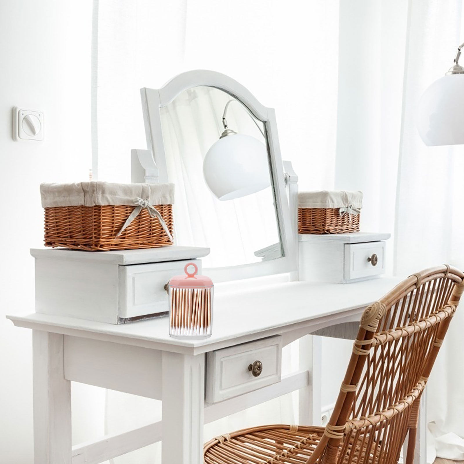 Desktop Cotton Bud Storage Box - Home Essentials Bathroom Storage 评论和价格