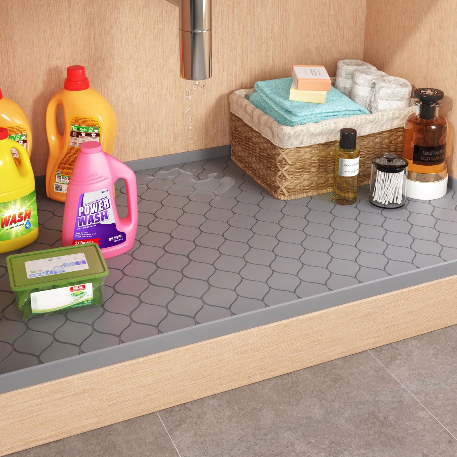 Silicone Under Sink Mat Kitche - Home Essentials Bathroom Cabinet 评论和价格