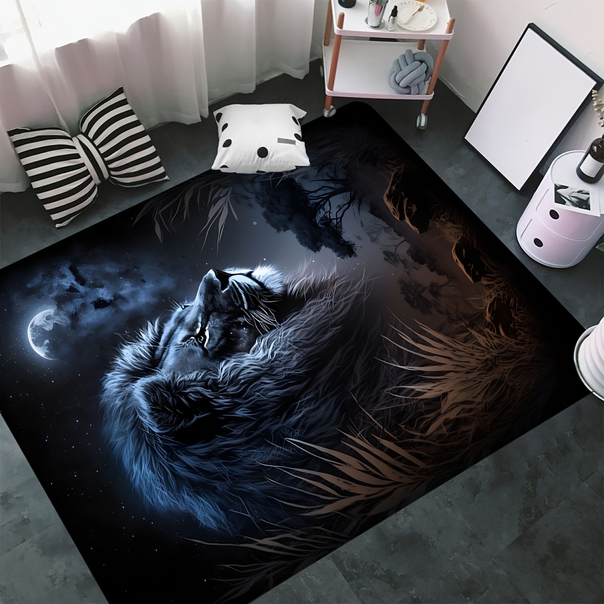 Starry Night Lion Floor Mat -  - Home Toilet Bathroom Design 评论和价格