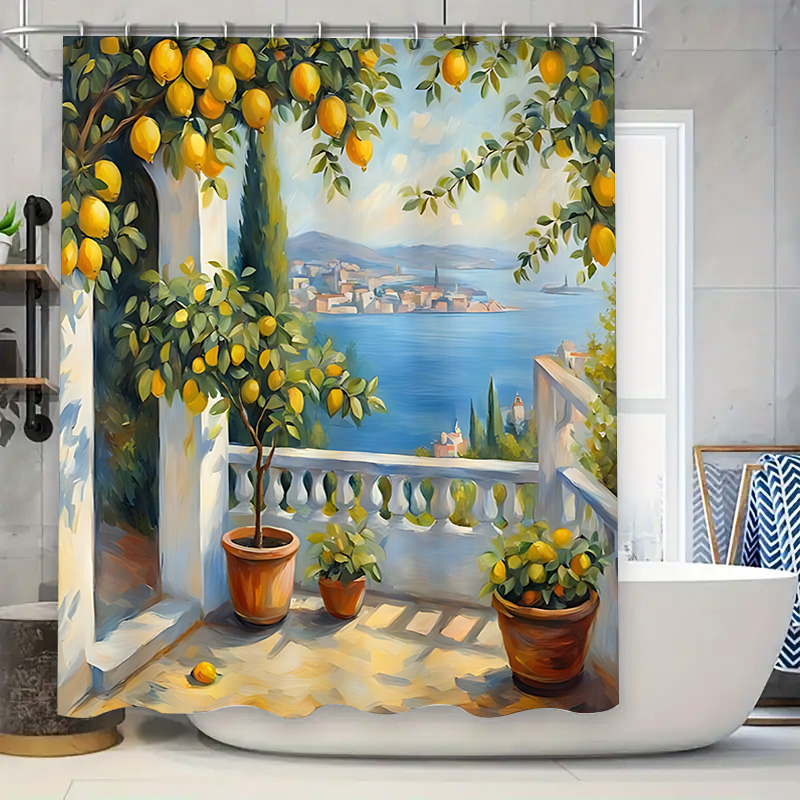 Mediterranean Lemon Garden Sho - Home Decor Bathroom Ideas 评论和价格