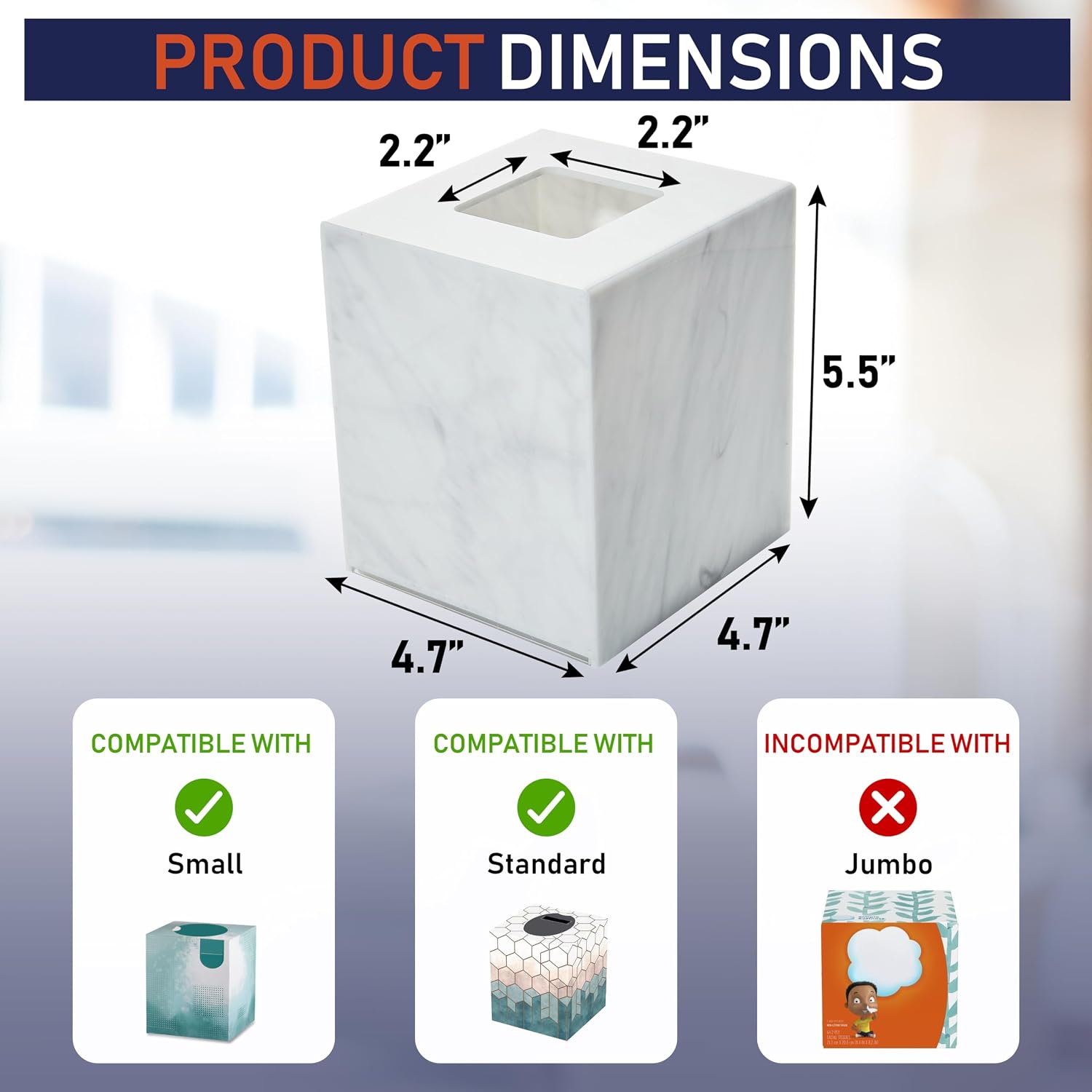 Acrylic Tissue Box Holder Squa - Home Bathroom Images 评论和价格