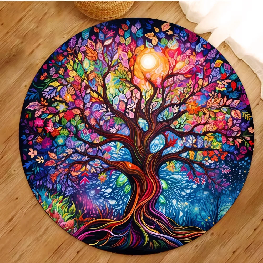 Tree of Life Round Rugs Yoga F - Home Toilet Bathroom Design 评论和价格