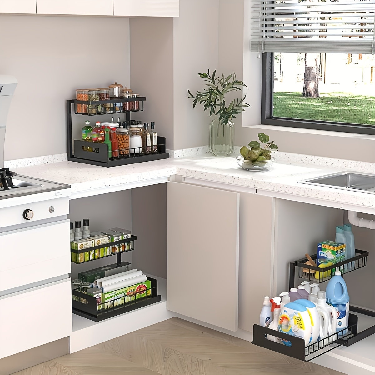 Under Sink Kitchen Storage Rac - Home Essentials Bathroom Cabinet 评论和价格