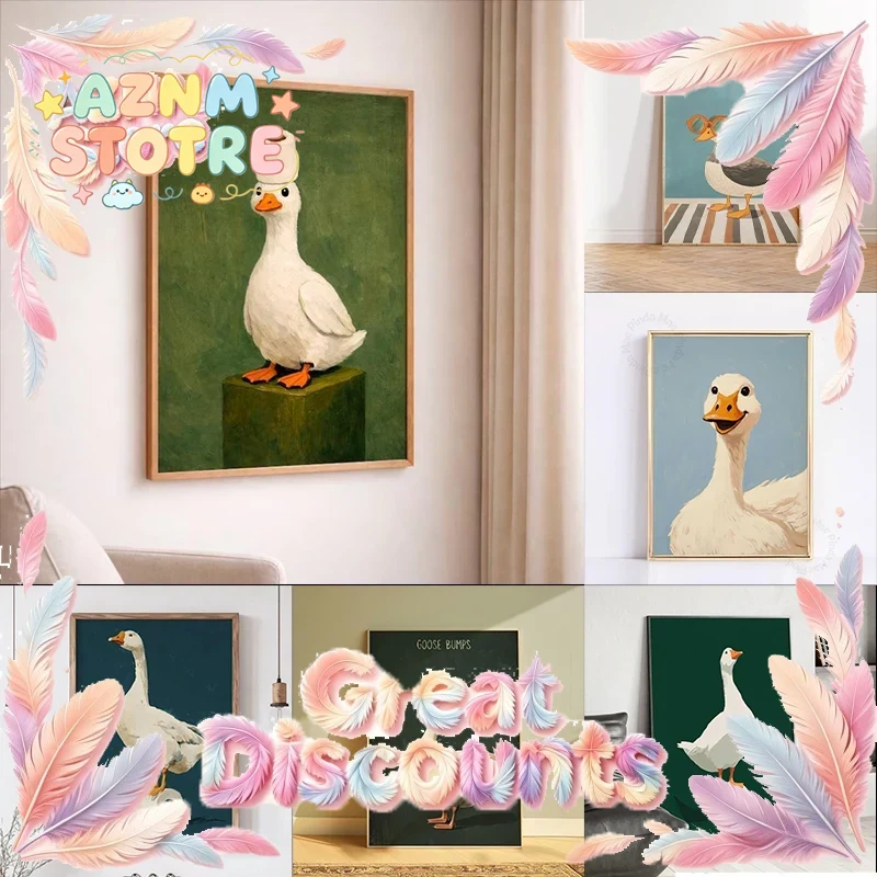 Duck Goose Poster, Funny Bathr - Home Decor Bathroom Ideas 评论和价格