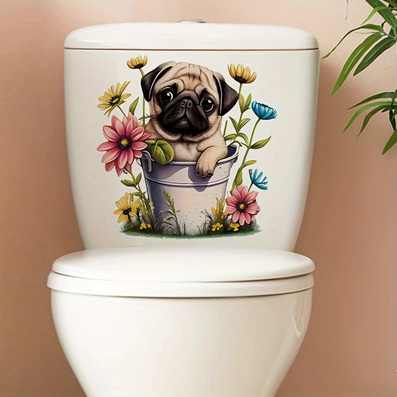 MT1244# Puppy & Flower Pot Toi - Home Bathroom Floor Tiles 评论和价格