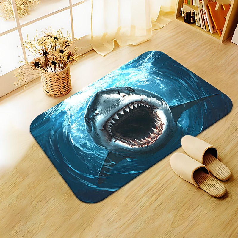 Durable Shark Print Doormat Ma - Home Decor Bathroom Ideas 评论和价格