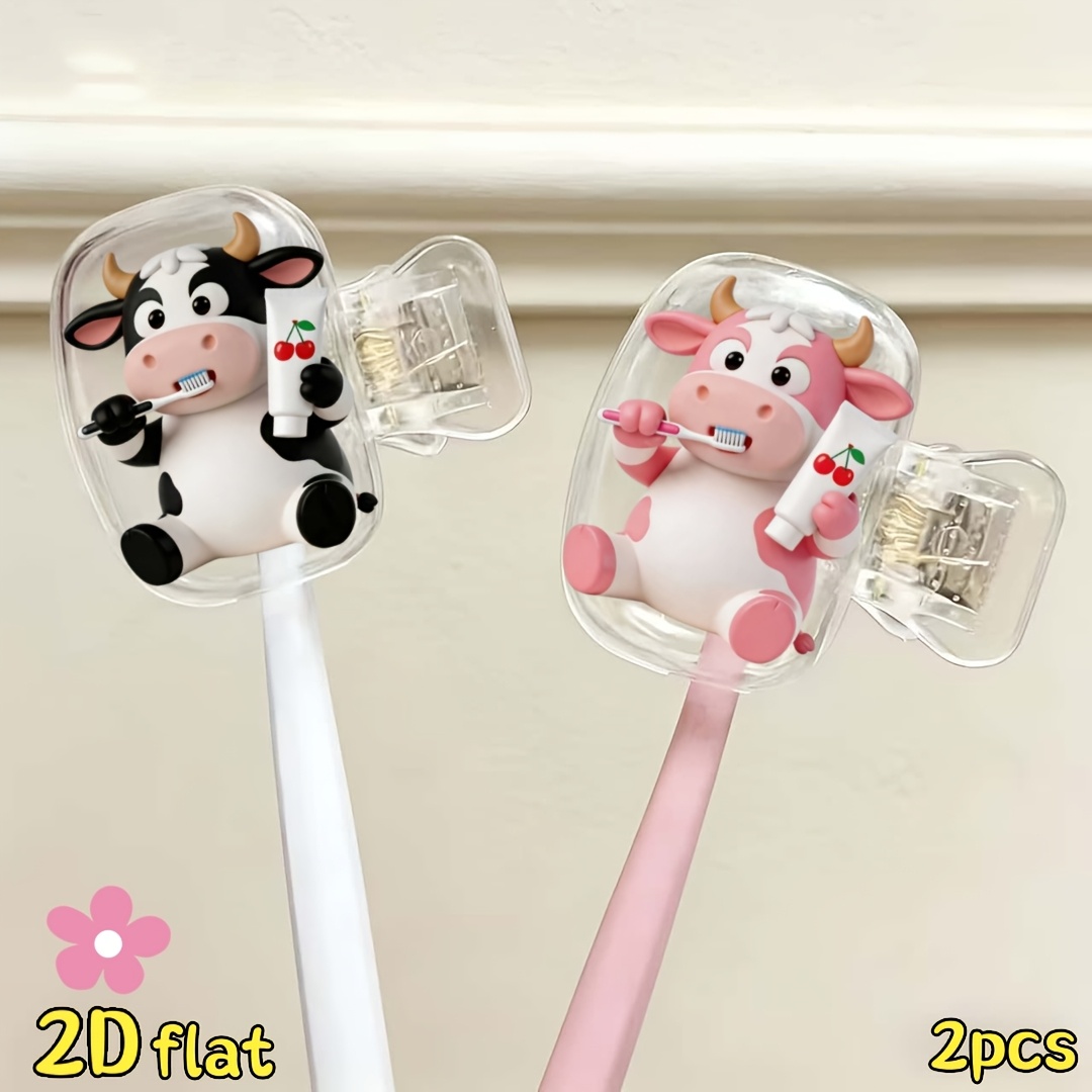 2pcs Cow Toothbrush Holder Tra - Home Essentials Bathroom Storage 评论和价格