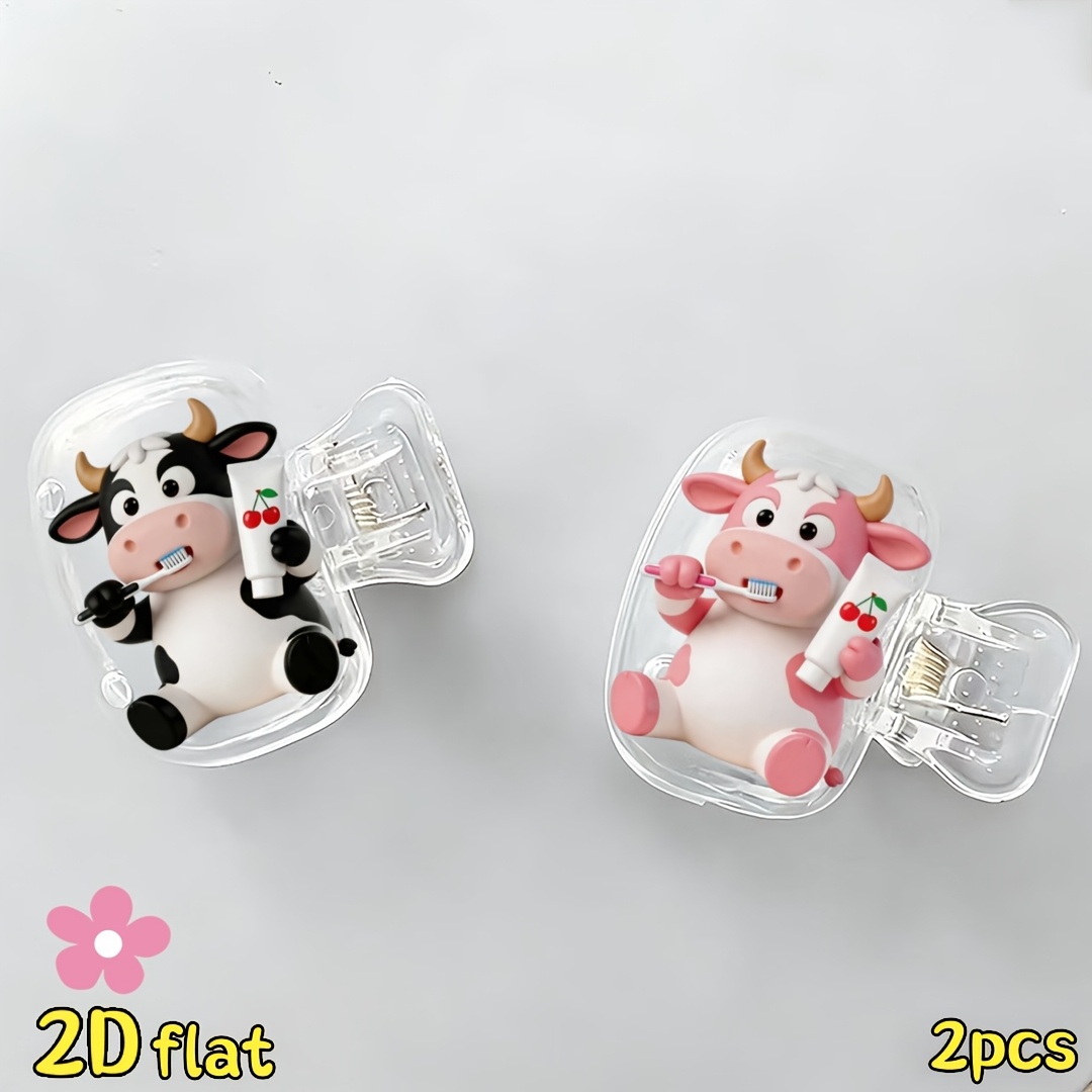2pcs Cow Toothbrush Holder Tra - Home Essentials Bathroom Storage 评论和价格