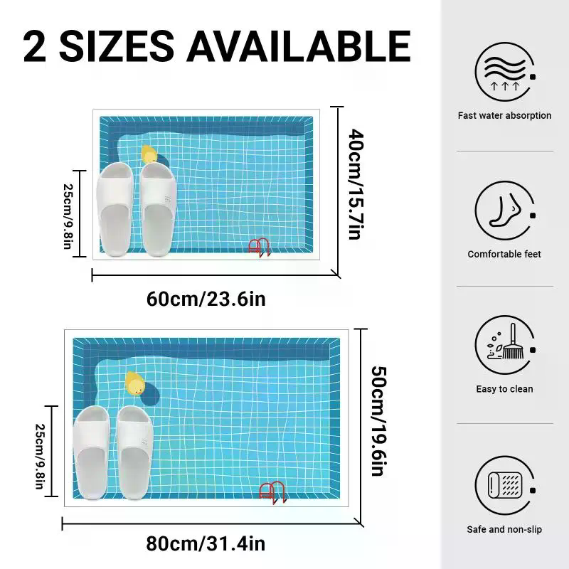 Rubber Bathroom Anti Slip Floo - Jet Home Bathroom Mats 评论和价格