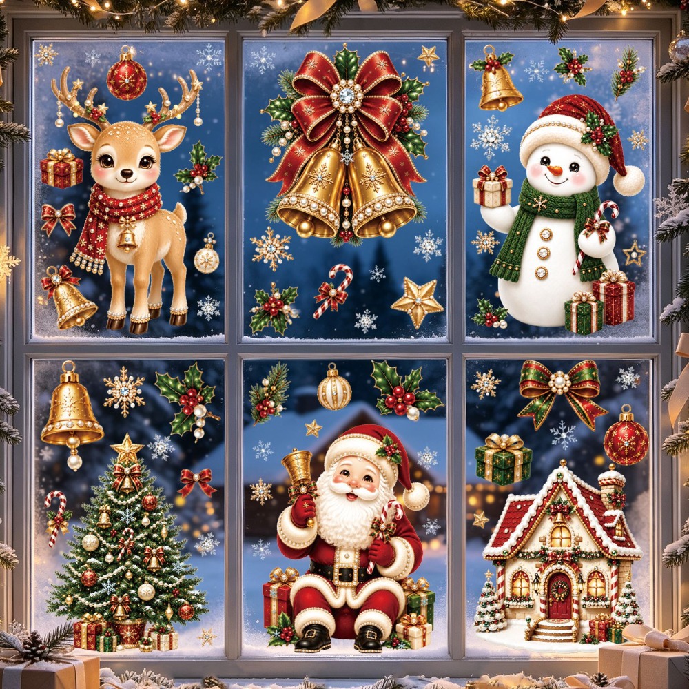 Christmas 2027 New Window Stic - Home Bathroom Floor Tiles 评论和价格