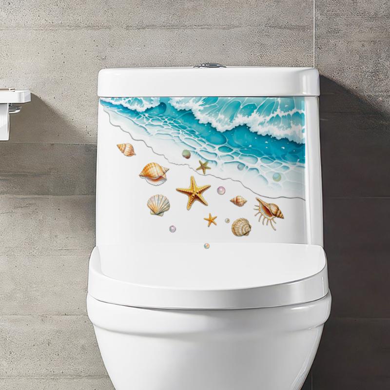 Ocean Themed Toilet Sticker Wa - Home Toilet Bathroom Design 评论和价格