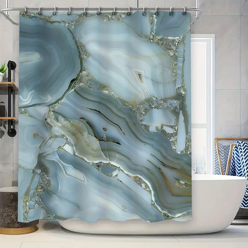 Blue Marble Shower Curtain Wat - Home Bathroom Images 评论和价格