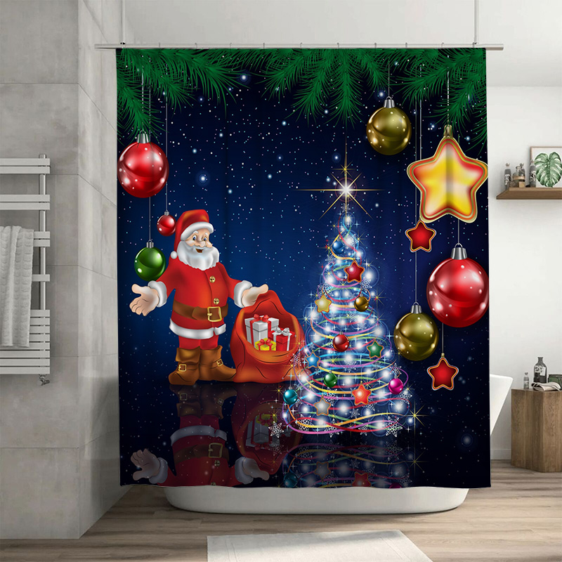 TU Christmas Shower Curtain Sa - Home Decor Bathroom Ideas 评论和价格
