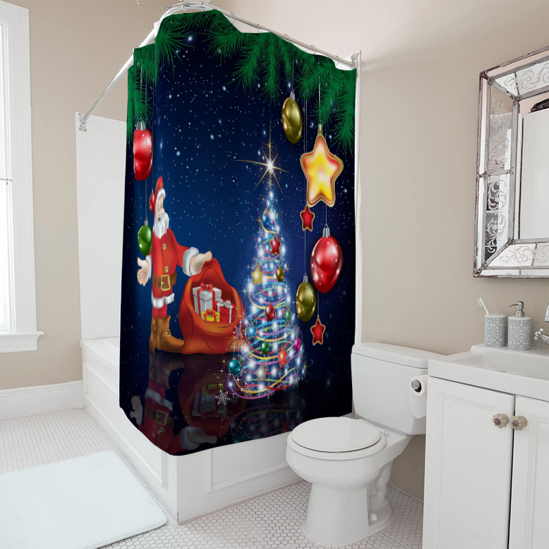 TU Christmas Shower Curtain Sa - Home Decor Bathroom Ideas 评论和价格
