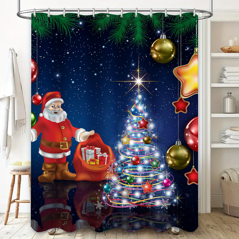 TU Christmas Shower Curtain Sa - Home Decor Bathroom Ideas 评论和价格
