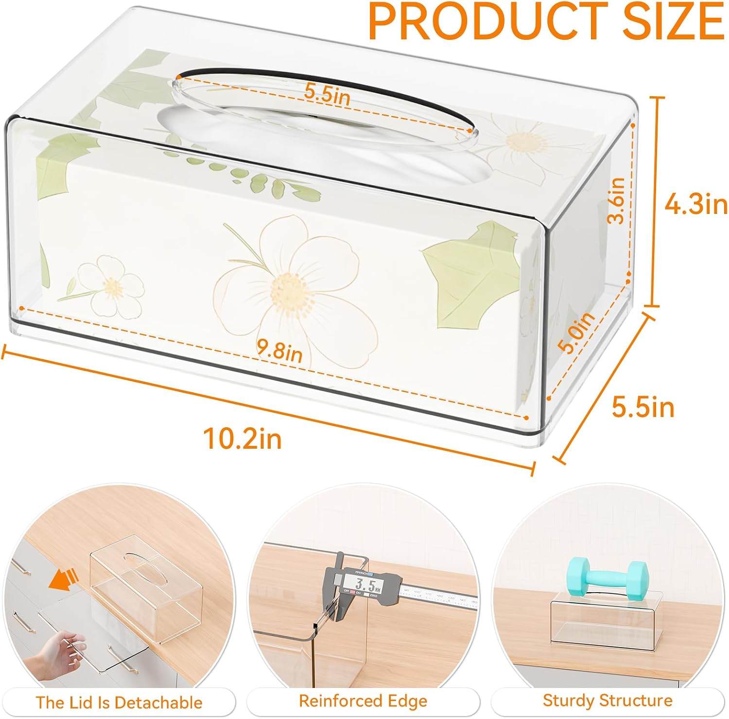 Acrylic Tissue Box Holder Rect - Home Bathroom Images 评论和价格