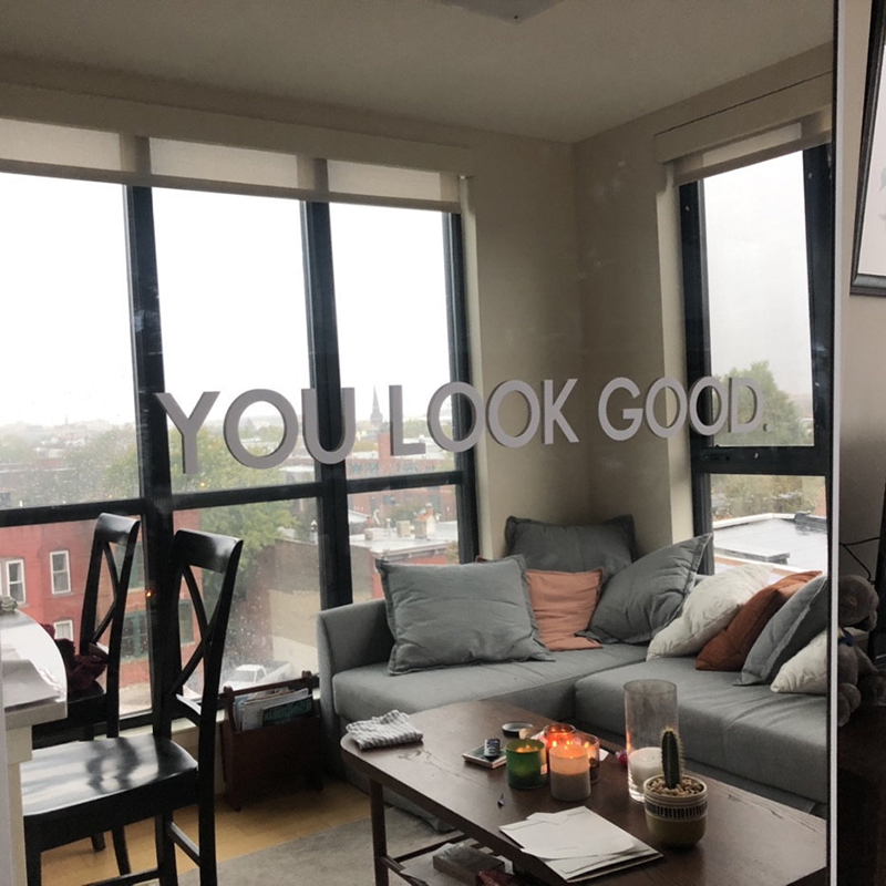 You Look Good Mirror Wall Stic - Home Bathroom Floor Tiles 评论和价格