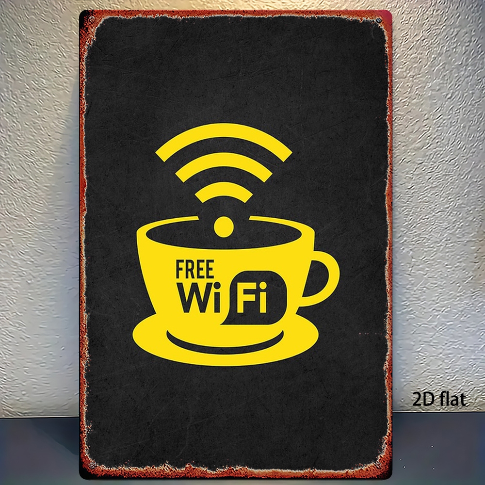 2D Vintage Metal Sign, WiFi Zo - Home Decor Bathroom Ideas 评论和价格