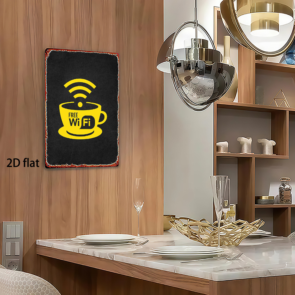 2D Vintage Metal Sign, WiFi Zo - Home Decor Bathroom Ideas 评论和价格