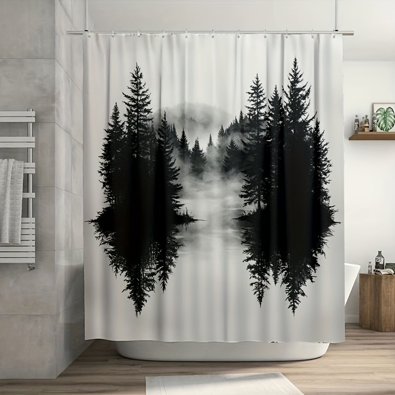 Misty Forest Woodland Shower C - Home Decor Bathroom Ideas 评论和价格