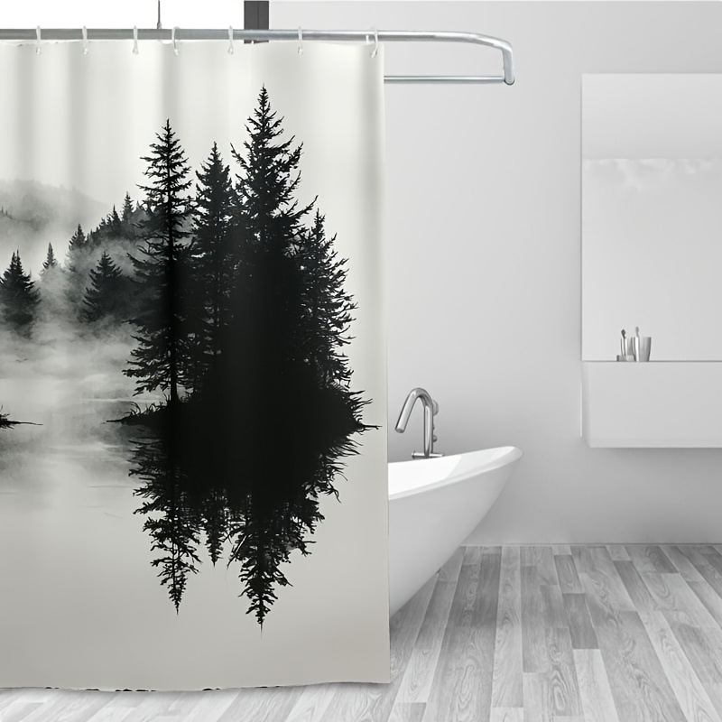 Misty Forest Woodland Shower C - Home Decor Bathroom Ideas 评论和价格