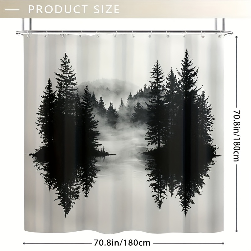 Misty Forest Woodland Shower C - Home Decor Bathroom Ideas 评论和价格