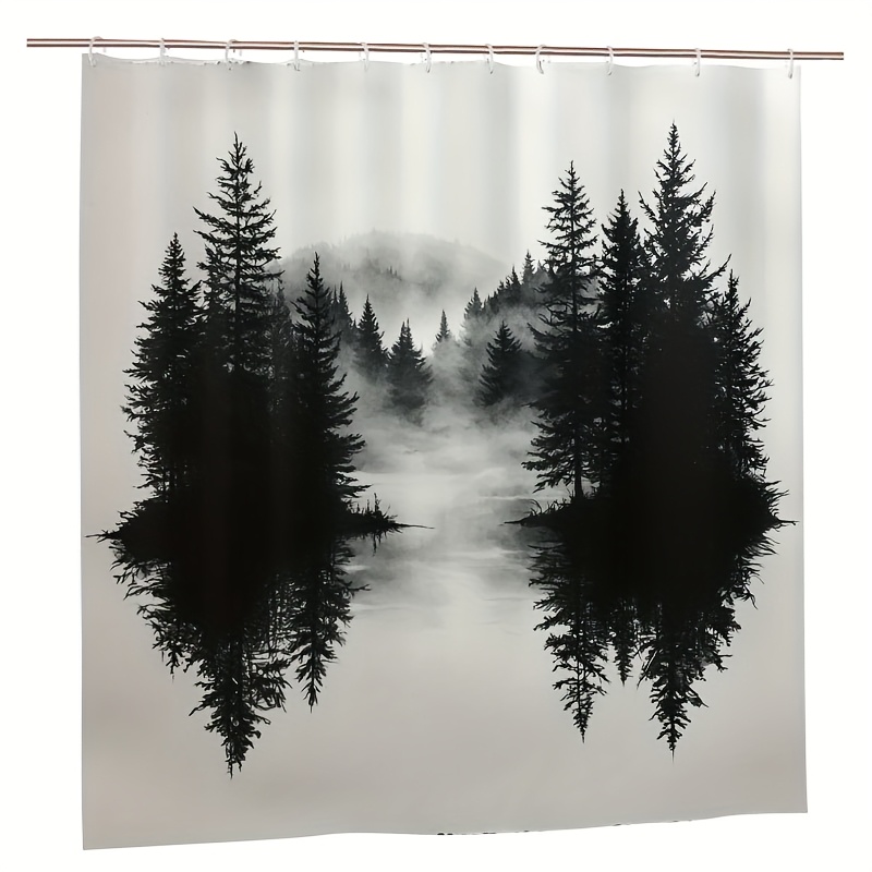 Misty Forest Woodland Shower C - Home Decor Bathroom Ideas 评论和价格