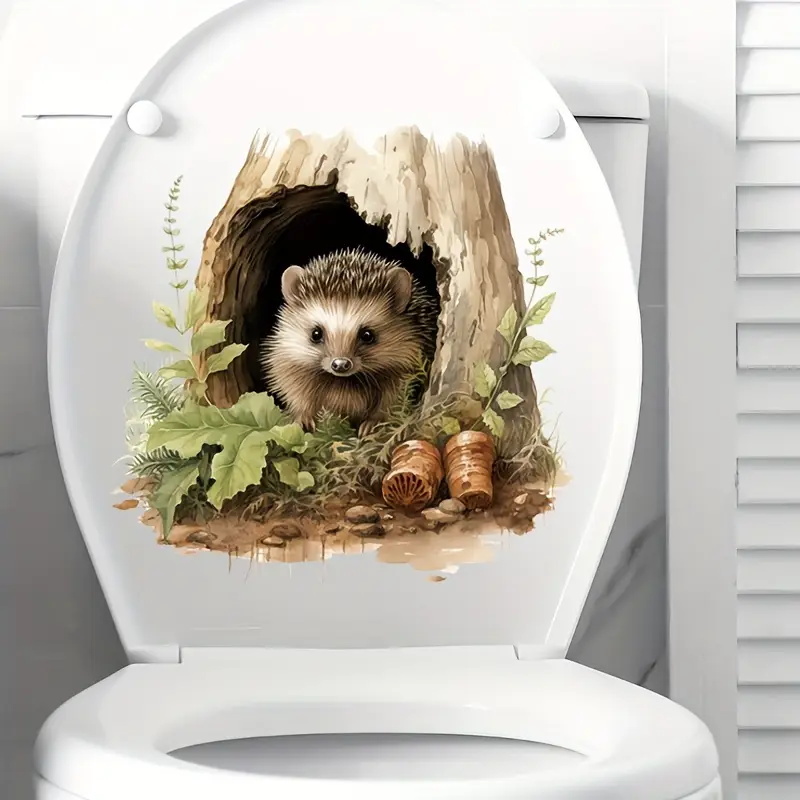 Little Hedgehog Hole Decal, To - Home Toilet Bathroom Design 评论和价格