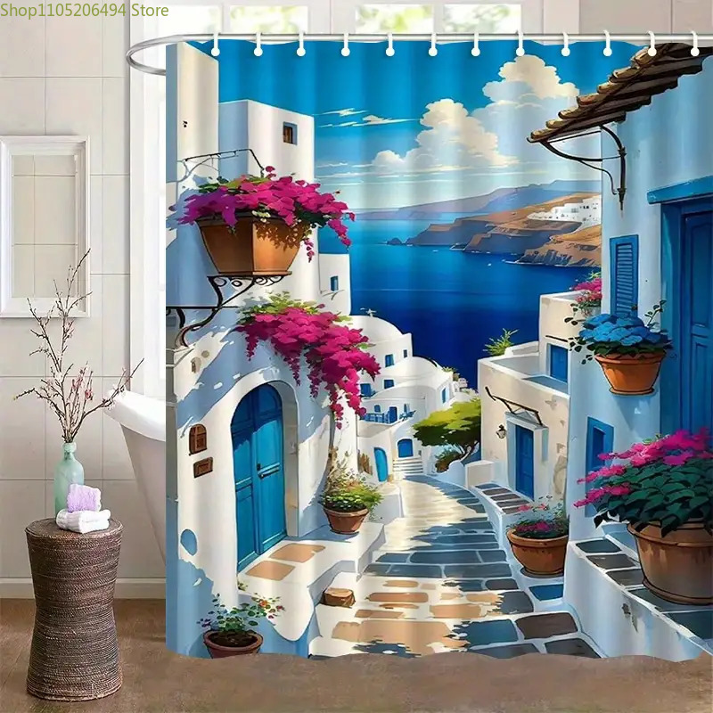 Santorini Greek Island Shower  - Home Decor Bathroom Ideas 评论和价格