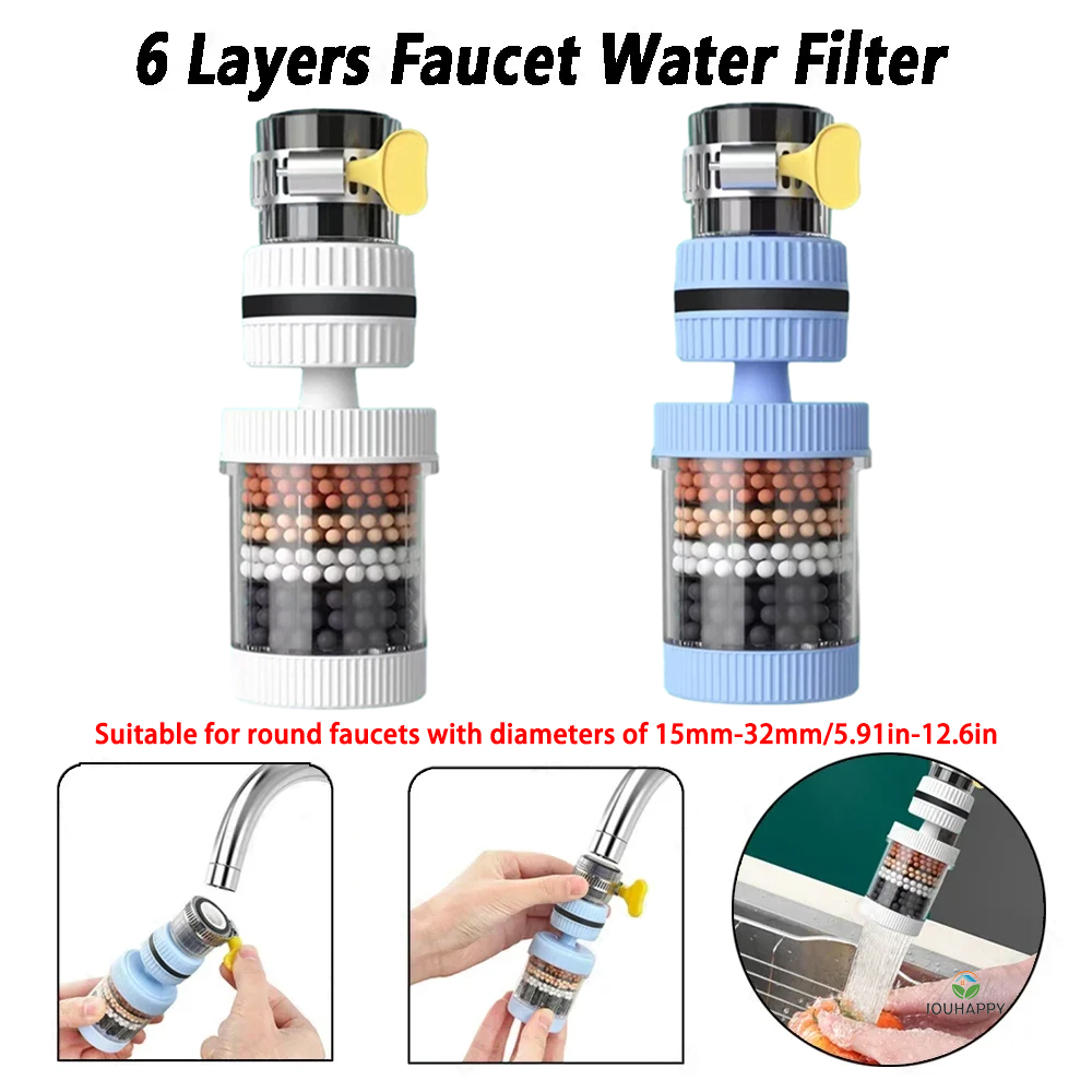 6 Layers Faucet Water Filter U - Home Office Bathroom 评论和价格
